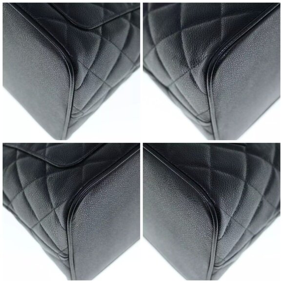 CHANEL Tote Bag Caviar Skin Standard Black CC Auth - Picture 15 of 16